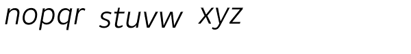 Pluto Sans Cond Light Italic Font LOWERCASE