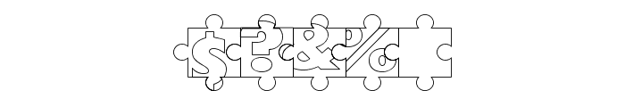 Puzzle Pieces Outline Font OTHER CHARS