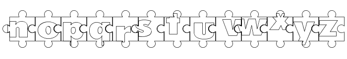 Puzzle Pieces Outline Font LOWERCASE