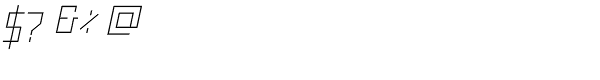 Raster-Light Oblique Font OTHER CHARS