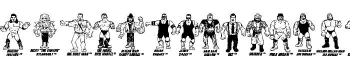 Retro Hasbro WWF Figures Font LOWERCASE