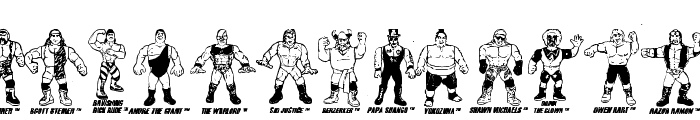 Retro Hasbro WWF Figures Font LOWERCASE