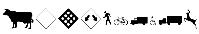 RoadWarningSign Font OTHER CHARS