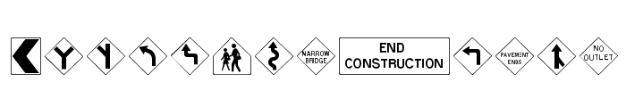 RoadWarningSign Font UPPERCASE