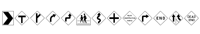 RoadWarningSign Font LOWERCASE