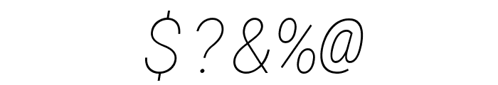 Roboto Mono Thin Italic Font OTHER CHARS