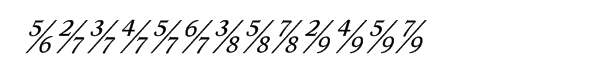 Ronaldson Fractions Italic Font UPPERCASE