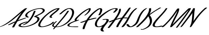 SF Foxboro Script Extended Italic Font UPPERCASE