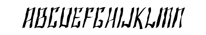 SF Shai Fontai Distressed Oblique Font UPPERCASE