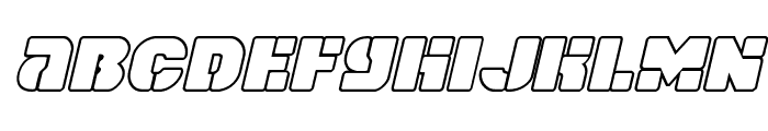 Space Cruiser Outline Italic Font LOWERCASE