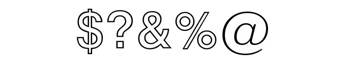 Swiss 721 Bold Outline BT Font OTHER CHARS
