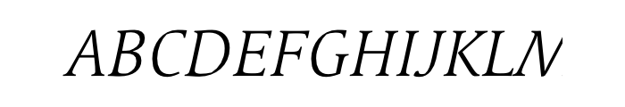 Syntax Serif Com Light Italic Font UPPERCASE