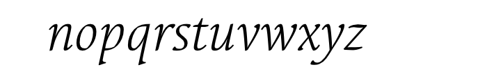 Syntax Serif Com Light Italic Font LOWERCASE