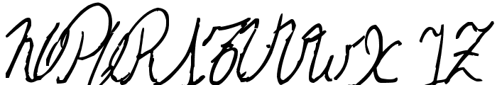 The Left-Handed Cursiva Cursiva Font UPPERCASE