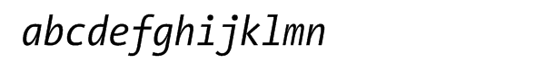 The Sans Mono Condensed Italic Font LOWERCASE