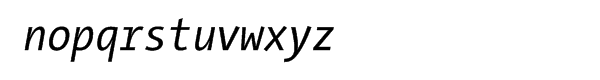 The Sans Mono Condensed Italic Font LOWERCASE