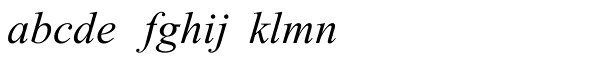 Times New Roman Cyrillic Inclined Font LOWERCASE