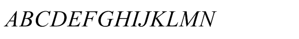 Times New Roman® Pro PS Greek Italic Font UPPERCASE