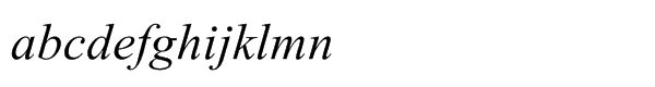 Times New Roman® Pro PS Greek Italic Font LOWERCASE
