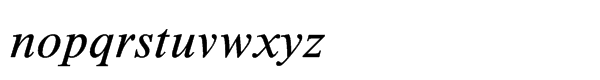 Times New Roman® Std Seven Italic Font LOWERCASE