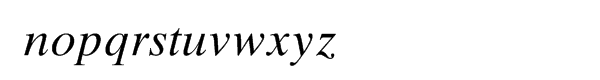 Times™ Ten Greek Monotonic Inclined Font LOWERCASE