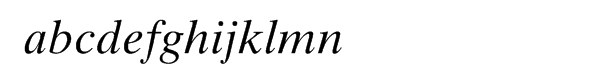 Times™ Ten Italic Font LOWERCASE