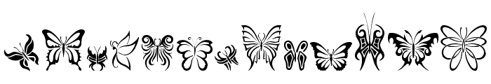 Tribal Butterflies Font LOWERCASE