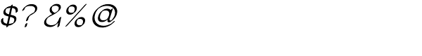 Tzaristane Cal Oblique Font OTHER CHARS