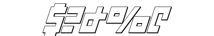 UFO Hunter 3D Italic Font OTHER CHARS