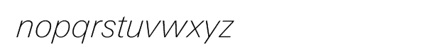 Univers® 231 Thin Italic Font LOWERCASE