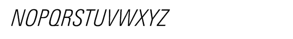 Univers® Next Pro 321 Condensed Light Italic Font UPPERCASE