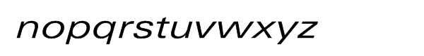 Univers® Next Pro 441 Extended Regular Italic Font LOWERCASE