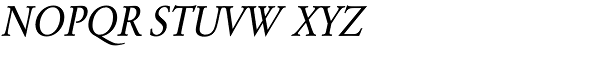 URW Garamond Extra Narrow Regular Oblique Font UPPERCASE