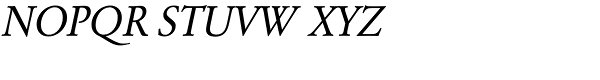URW Garamond Narrow Regular Oblique Font UPPERCASE