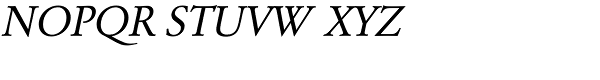 URW Garamond Regular Oblique Font UPPERCASE