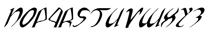 Xaphan Expanded Italic Font UPPERCASE