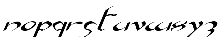 Xaphan Expanded Italic Font LOWERCASE