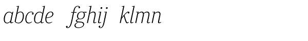 Ysobel Pro Display Thin Italic Font LOWERCASE
