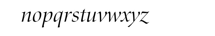 Zapf Renaissance Antiqua SB Light Italic OT Font LOWERCASE