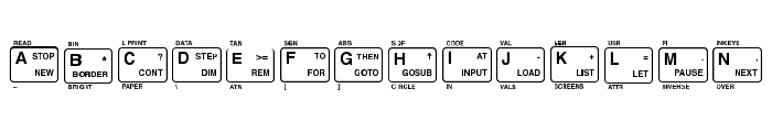 ZX-Spectrum Keyboard Solid Font UPPERCASE