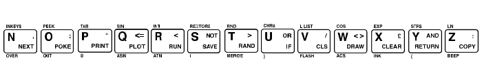 ZX-Spectrum Keyboard Solid Font UPPERCASE