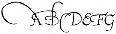 1540 Mercator Script Normal Font UPPERCASE