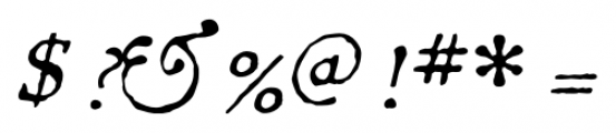 1726 Real Espanola Italic Font OTHER CHARS