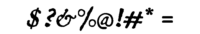1722 Regular Italic Font OTHER CHARS