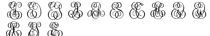1864 GLC Monogram E - F Font UPPERCASE