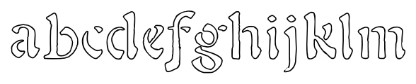 1906 Fantasio Auriol Outline Font LOWERCASE