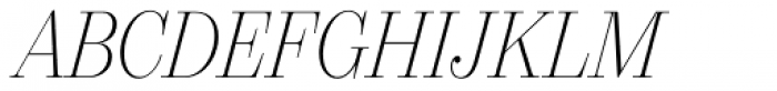 21 Cent Condensed UltraLight Italic Font UPPERCASE