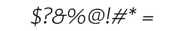 29LTAzer ExtraLightSlanted Font OTHER CHARS