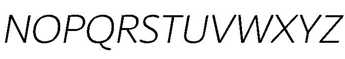 29LTAzer ExtraLightSlanted Font UPPERCASE