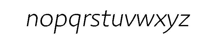 29LTAzer ExtraLightSlanted Font LOWERCASE